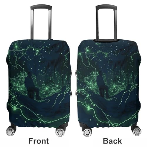 Glow in The Dark Luggage Cover, Washable Elastic Suitcase Cover Protector Fit 18-32 Inch Luggage3
