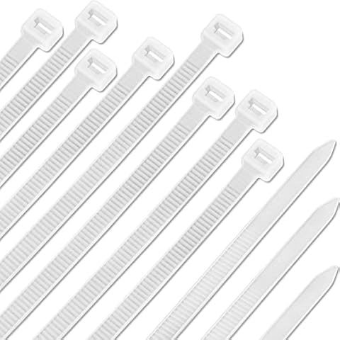 Saisn 100pcs Zip Ties Plastic Cable Zip Ties Self-Locking Nylon Wire Ties Heavy Duty Ultra Strong Zip Straps (10 Inch, White) Cover