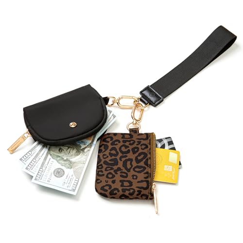Image of Mum's Memory Mini Zip Around Wristlet Wallets for Women -KeyChain Wallet with Detachable Dual Pouch Wristlet -Key Chain Coin Purse Small Wallets