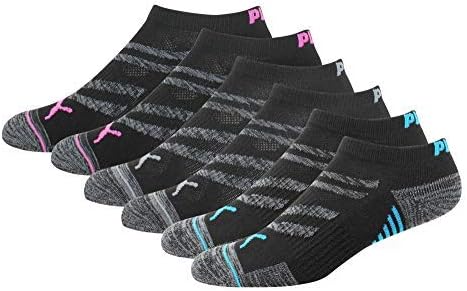 PUMA Women's 6-Pack Low Cut Socks P113577, Black/Pink, 9-11