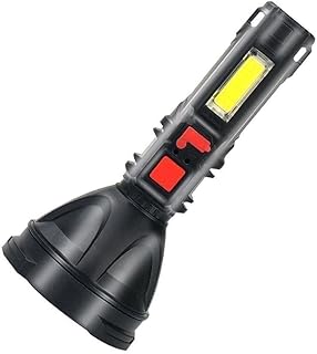 Led Flashlight 200 to 500m Long Range Flashlight with 4 Modes Lantern Battery Flashlight Built-in Work COB USB P9X2 Torch Light Emergency Led Lantern Accessories Flashlight Emergency flashligh