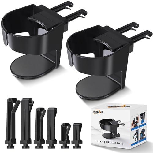 Auto Getränkehalter, 2024 Neuer Becherhalter Auto 2 Stück, Verstellbarere Auto Lüftungshalterung, Universeller Getränkehalter für Auto Aschenbecher, Kaffeebecher und Getränkedose Black