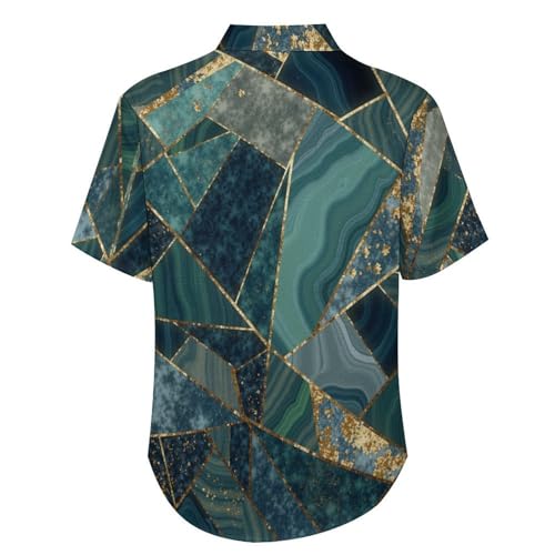 Chemise Hawaïenne Homme Art Déco en Marbre Géométrique à Manches Courtes - 3