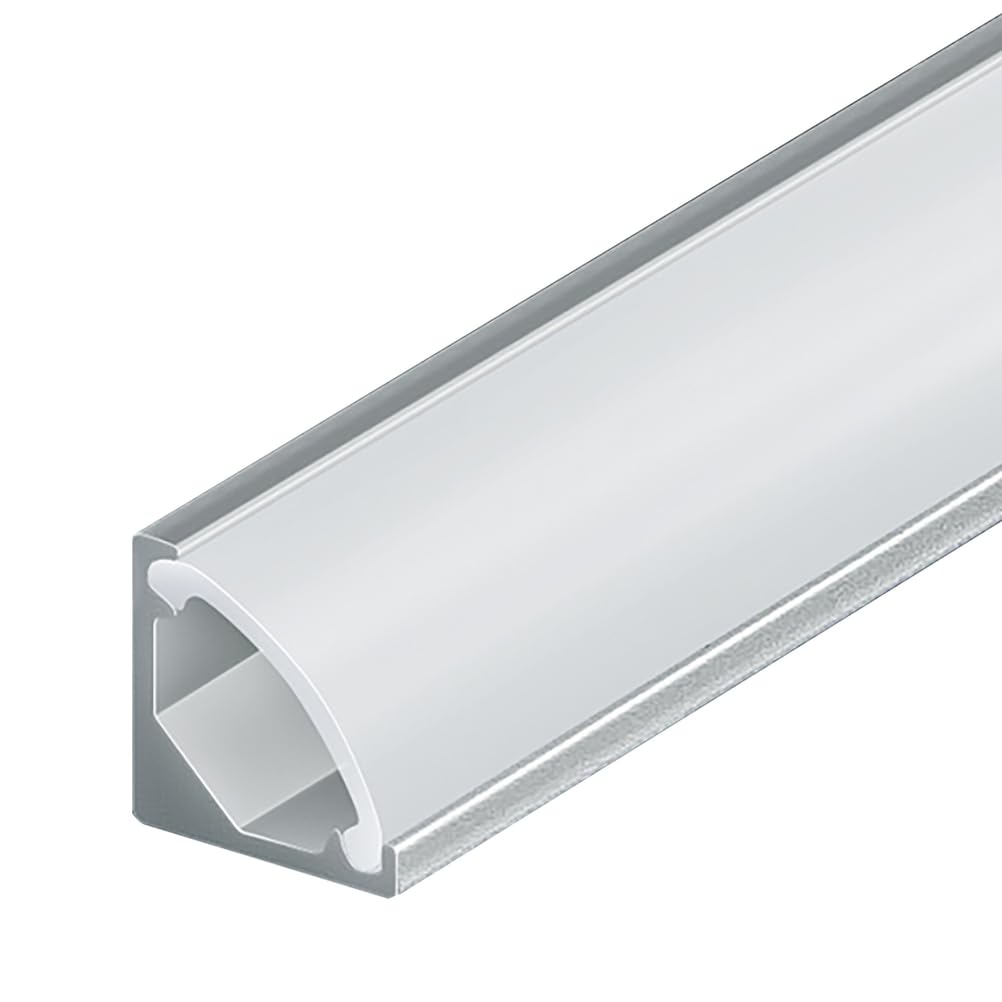 RISHORI Aluminum V Shape Corner LED Profile 1M - Diffuser Channel w/End Caps for Cabinet Lighting, Wardrobe, Bookshelf Heat Dissipation,8mm*8mm silver slot