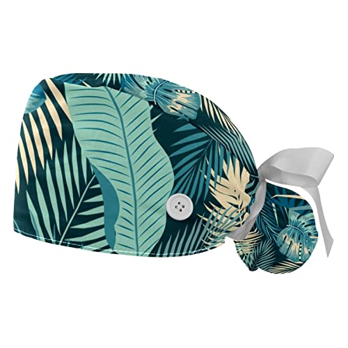 Casquettes de travail ajustables JDEZ avec motif feuilles de plantes