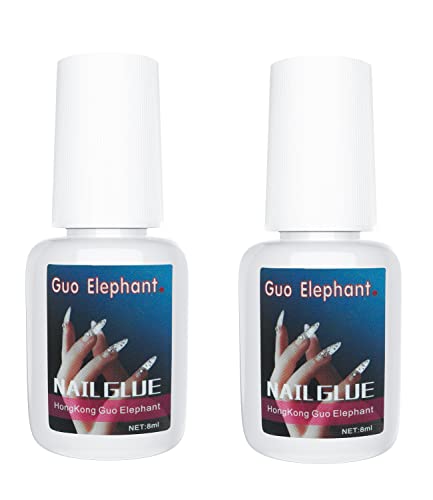 2Pcs Super Strong Nail Glue For Acrylic Nails,Nail Tips and Press on Nails (8ml) Nail Bond Brush On Nail Glue For Acrylic Nails Long Lasting Acrylic Nail Glue,Professional Nail Glue For Acrylic Nail