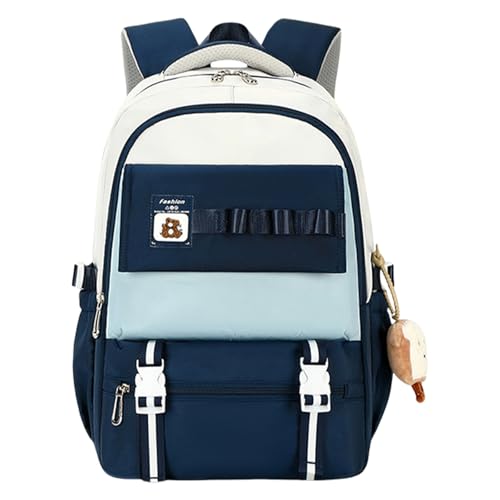 Mochila de nailon para laptop con gran capacidad y diseño elegante color azul marino