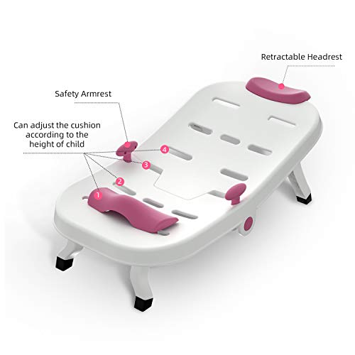 Fedicelly Toddler Shampoo Chair Bather Girls, Kids Hair Washing Bath Seat, Children Head Hair Rinser Salon Chair(Pink)