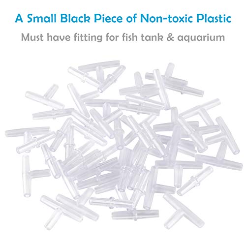 Image of Pawfly 20 Pack Aquarium Air Valve Connector White Plastic Inline Tubing, 3-Way T & Straight