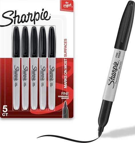 Sharpie Permanent Markers, Fine Tip, Black...