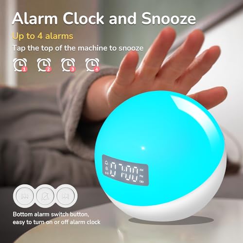 Kids-Alarm-Clock-with-Night-Light20Dimmable-Colors12-Natural-Sounds4-Custom-Alarms-and-Sunrise-Wake-UpSnoozeTimerSmart-Light-Alarm-Clock6th-Gen-APP-Control