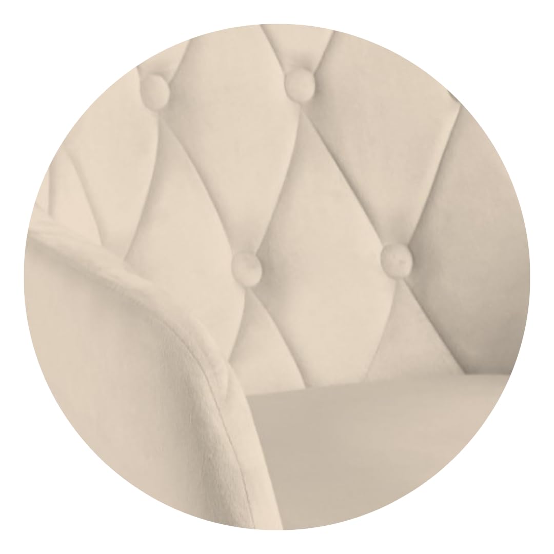 Tata Home Poltrona Sedia da Salotto in Velluto Poltroncina da Camera Imbottita Relax con Gambe in Legno e Braccioli Alti Colore Beige Mod. Velvet Sponge