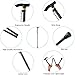Comfkey Folding Lightweight Walking Stick - Adjustable Aluminum Metal Collapsible Travel Cane with Non-Slip Rubber Base (Black)