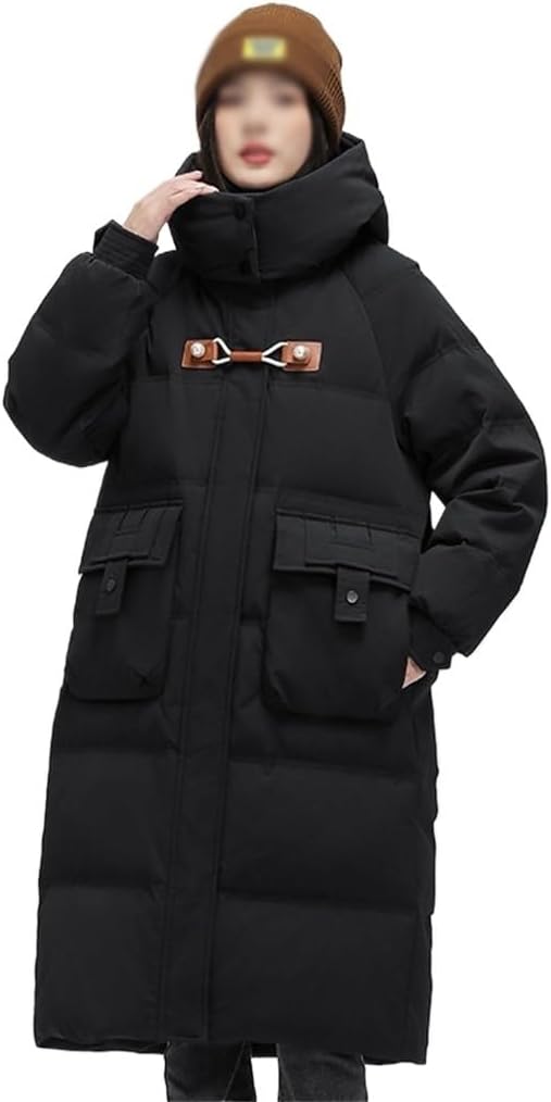 Medium-length Down Jacket Women's Long Hooded Removable Thickened Mother's Fall And Winter(E,Medium)
