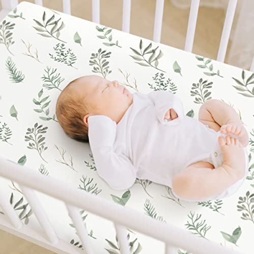 Grssder Stretchy Ultra Soft Jersey Knit Fitted Pack N Play Sheets Set 2 Pack， Portable Pack And Play/Mini Cribs Sheets For Girls，Stylish Watercolor Daisy Flower #TOP2