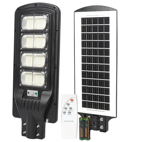 Image of Gigawatts 320 LED 120W Solar Street Light with Remote Control High Power 20Ah Battery Inbuilt 16W Solar Panel IP65 Water Resistant Outdoor Lamp for Wall Pathway Garden and Patio (1Pc, Cool White)