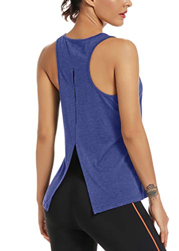 Image of Muzniuer Womens Yoga Workout Tops-Cute Open Back Running Gym Activewear Sports Shirt for Women
