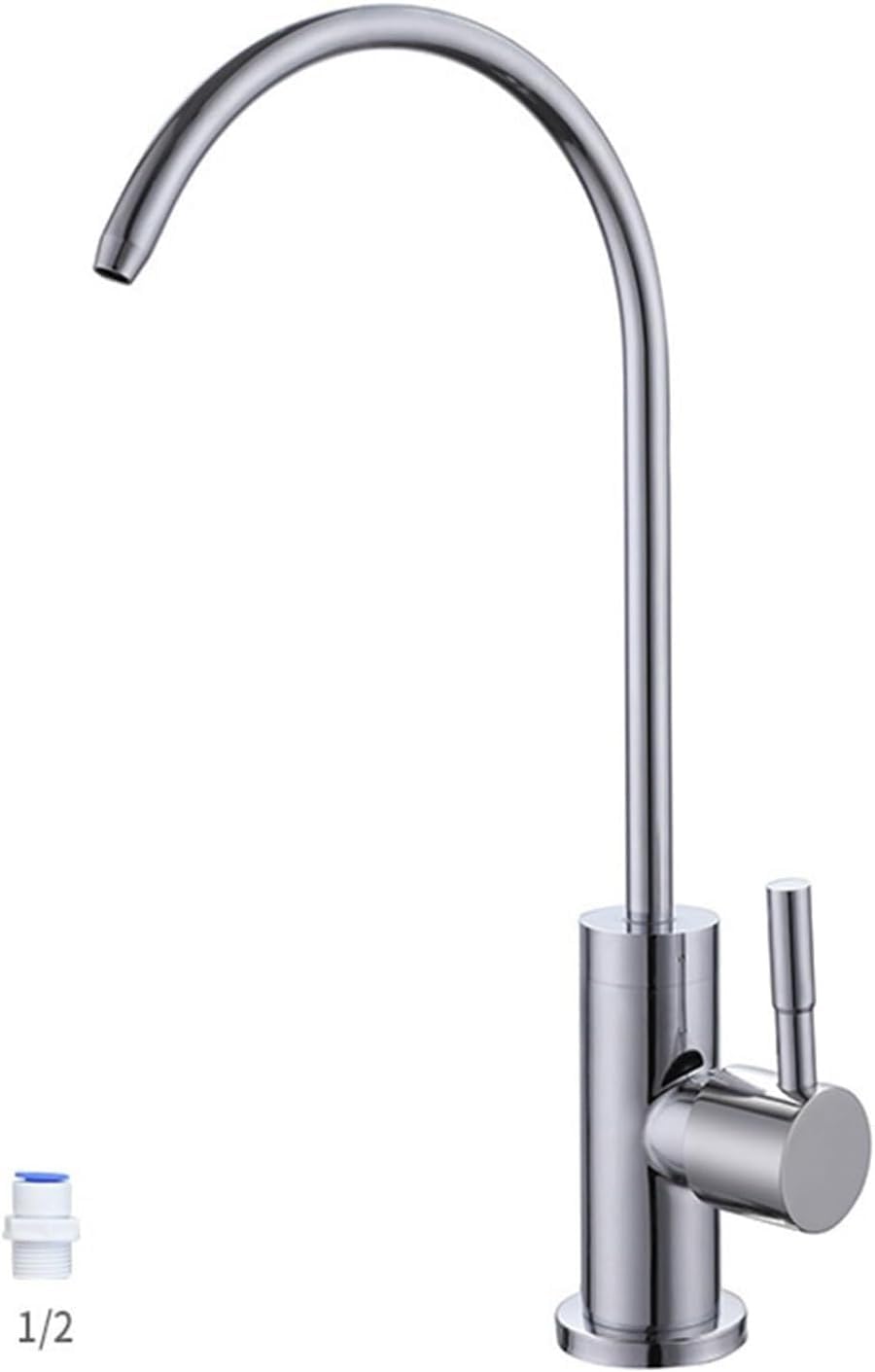 Wdsopk Black Drinking Water Filter Tap, Kitchen Sink Faucet Stainless Steel Single Cold, Household
