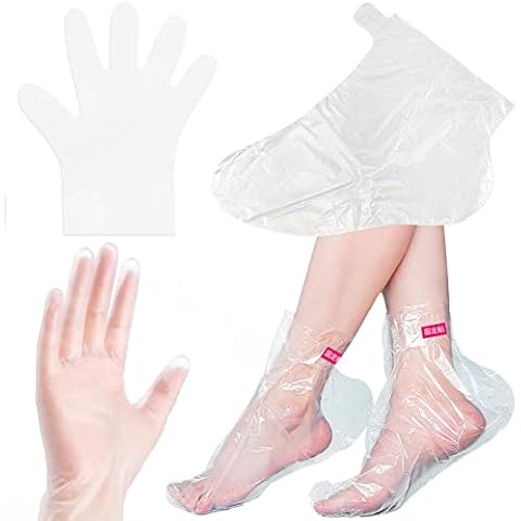 Paraffin Wax Liners for Feet and Hand, 200pcs Larger and Thicker Plastic Hand and Foot Bags, Plastic Paraffin Bath Mitt Glove and Sock Liners Paraffin Wax Mitts (paraffin gloves for hands and foot) Cover