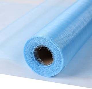 30 m x 30 cm Fabric Table Runner Tulle Roll Organza Transparent Roll of Organza Sheer Fabric Elegant Decorative Cloth for Wedding Chair Table Decoration DIY Crafts (Ivory)