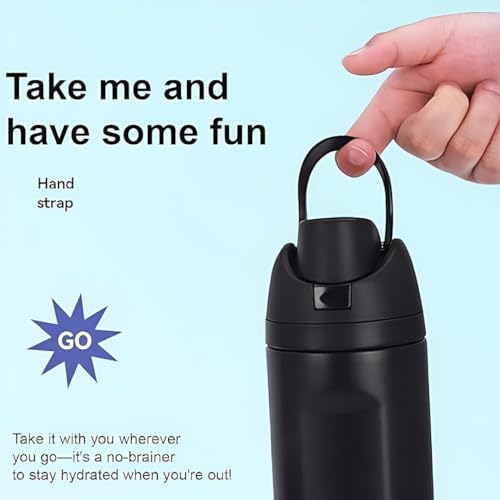 Image of LHOTSE FreeSip Gym Water Bottle with Straw & Spout | Leakproof Stainless Steel Sports Bottle for Workout, Fitness Training & Exercise Hydration (Black, 960 ML)