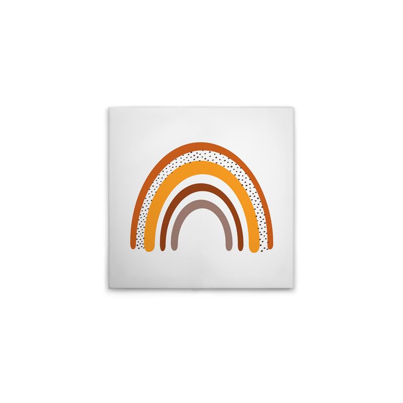 Toile arc-en-ciel blanc marron 50x50 cm pour habiller un mur vide sans percer de gros trous