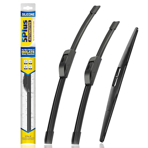 5 PLUS® Silicone Windshield Wipers Replacement for 2014-2020 Acura MDX,2008-2014 Subaru Tribeca Wiper Blades(Set of 3),Automotive Replacement Windshield Wiper Blades For My Car-26