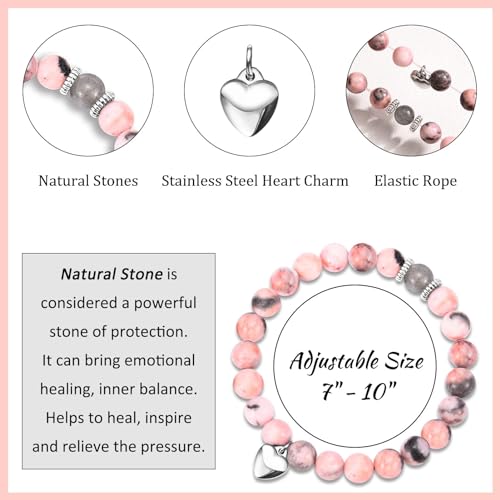 Image of Birthday Gifts for Sister, Sister Birthday Gift Ideas from Sister, Unique Birthday Bracelet Presents with Happy Birthday Sister Card, Small, Pink