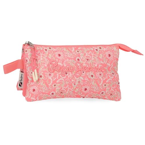 Pepe Jeans Nahid Estuche Triple Rosa 22x12x5 cms Poliéster by Joumma Bags