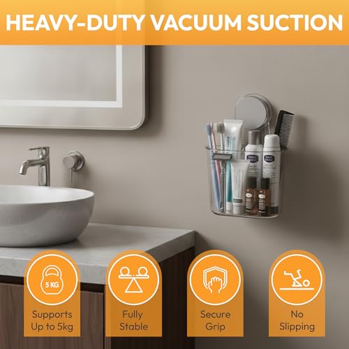 Image of Toothbrush Holder Wall Mounted, Strong Self Adhesive No Drill Bathroom Organizer for Toothbrush, Toothpaste & Razor, Waterproof Storage Holder (Pack of 1) [ND-43812]