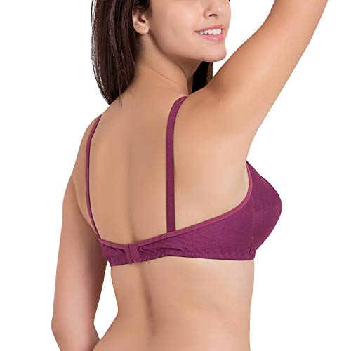 Image of SOUMINIE Women's Pure Cotton Non-Padded Full Coverage Flexi-Fit Everyday Bra | Women's /Ladies /Girls | Best Comfort Bra | Regular Use Bra | Shaper Bra | Comfortable Bra