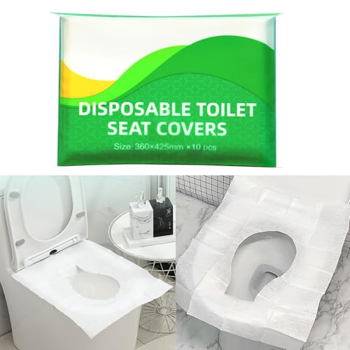 EXCBIOZ 10Pieces Toilet Seat Covers Flushable Paper Cover Disposables for Airplanes Travel Seats Public Restroom Camping