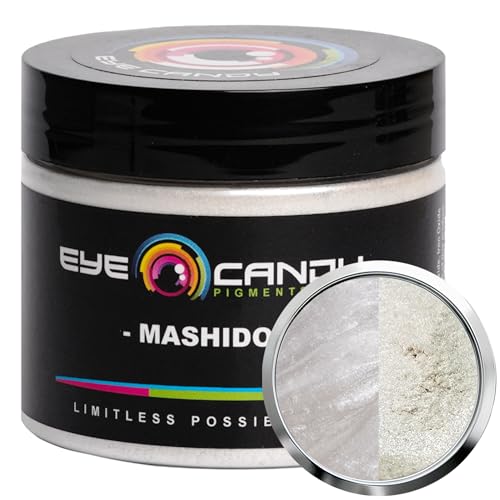 Eye Candy Pigments Premium White Mica Powder - Mashido (50gr) - for Epoxy, Resin, Soap, Paint, Woodworking, Acrylic Pouring, Bath Bombs, Fishing Lures - DIY Arts and Crafts Additive