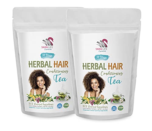 Nettle Tea For Hair Growth - Hair Conditioning Tea Herbal 14 Days, Hair Support For Women, 100 Natural Ingredients, Non Gmo, Gluten Free - Jasmine Tea Bags, 2 Bags #TOP6