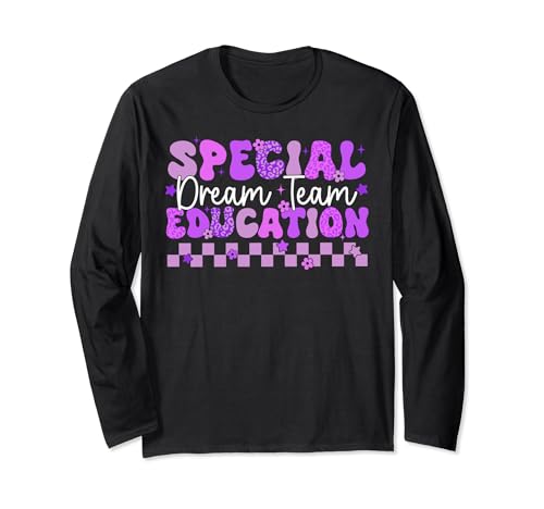 Retro Special Education Squad Groovy Dream Team SPED Teacher Long Sleeve T-Shirt