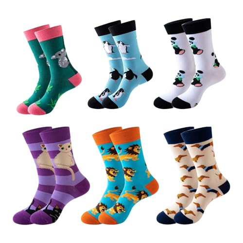 Furforstk calcetines divertidos 6 pares calcetines graciosos