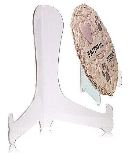 BANBERRY DESIGNS Clear Acrylic Easels - Fixed Position - Tabletop Display Stand for i-Pads, Plates, Pictures, Books, Plaques, Tiles, Canvas Art - Tablets - 11