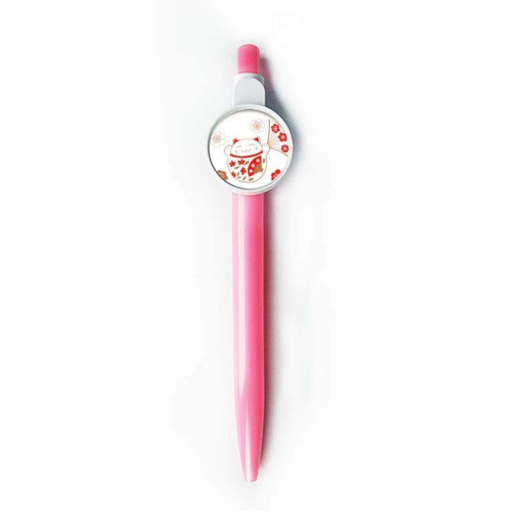 Stylo à bille rétractable japonais motif éventail bleu Lucky Fortune