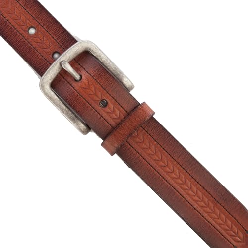 Image of Lucky Brand Men's Genuine Leather Belt | Classic | Casual | Everyday | Western | American Heritage | Metal Buckle