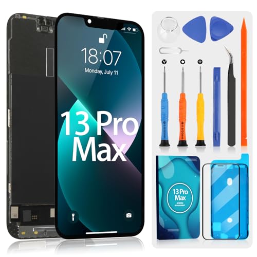 ARSSLY OLED para iPhone 13 Pro Max LCD Pantalla para iPhone 13 ProMax Dsiplay 6,7' Pantalla táctil digitalizador Assembly con herramientas, Compatible Models: A2484, A2641, A2644, A2645, A2643