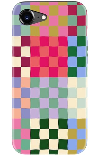Image of Goodon for iPhone 16e Case Cute - Wireless Charging Compatible - Dual-Layer Hard Shell + Silicone Cover - Protective Phone Case with Trendy Designs for Women - Patchwork Checkerboard