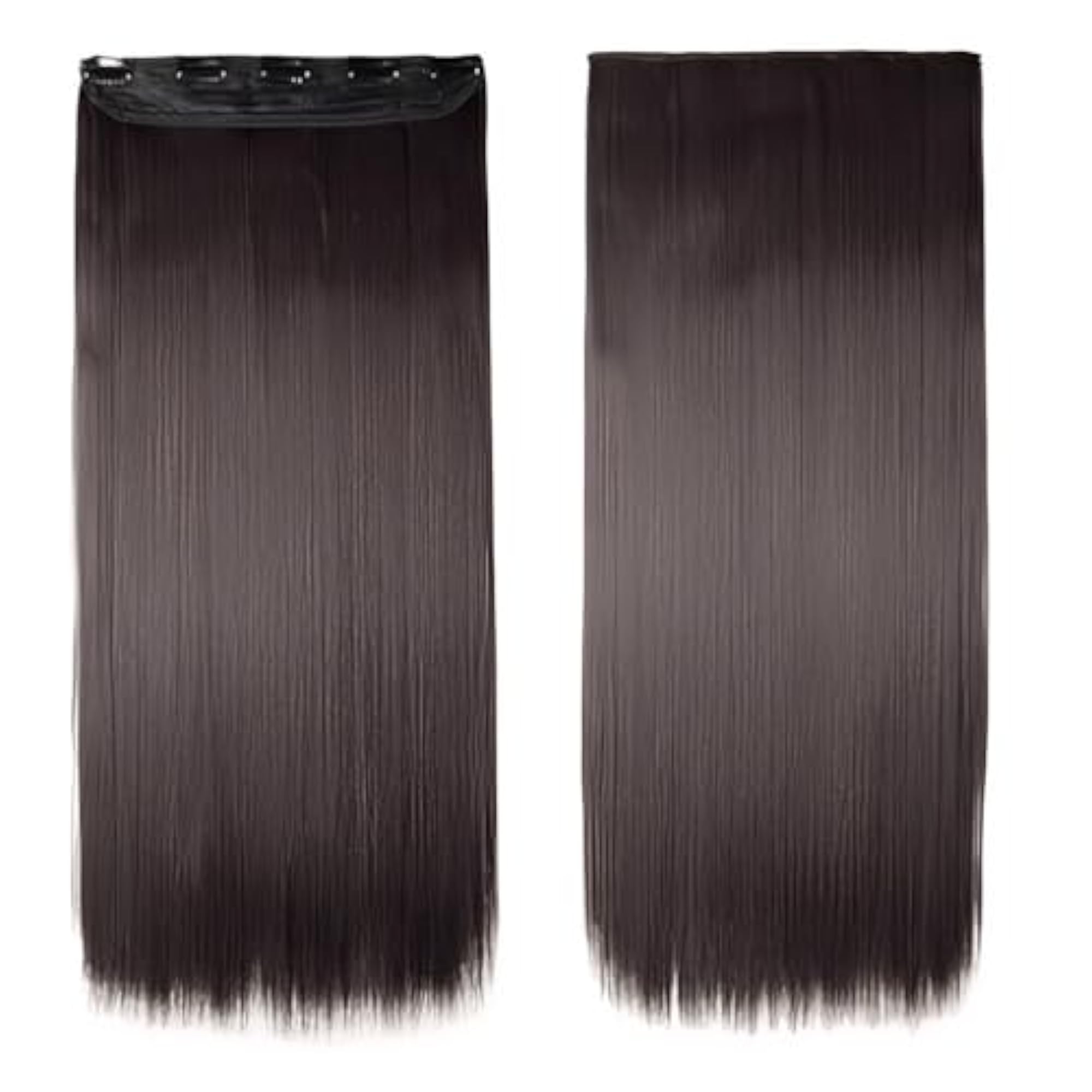 Brown 5 Clips 22" Straight Hair Extension, Natural Brown
