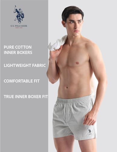 Image of U.S. Polo ASSN. Mens EX004 Cotton Striper Essential True Inner Boxer -Pack of 1