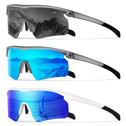 Image of Sport Polarized Sunglasses for Men and Women, Stylish and Lightweight Cycling Sunglasses with UV400 Protection