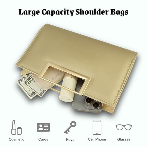 Image of Gets Clutch Purses for Women PU Leather Evening Handbag for Formal Wedding Party Clutches Small Crossbody Bag with Chain
