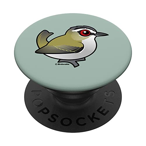 Birdorable Red-eyed Vireo Cute Cartoon Songbird Bird Lover PopSockets Swappable PopGrip
