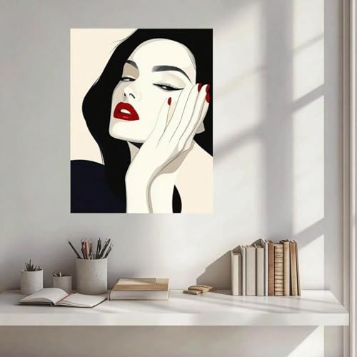 Peinture sur toile avec cadre 50 x 70 cm art moderne charme féminin