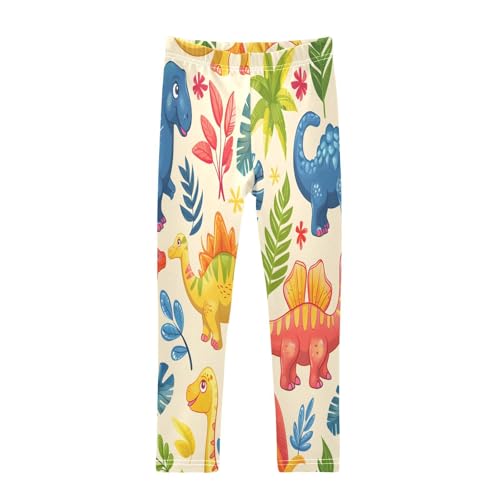 Bolaz Toddler Girls Leggings Printed Yoga Pants Leggings Dinosaur Tree Leaves for Kids