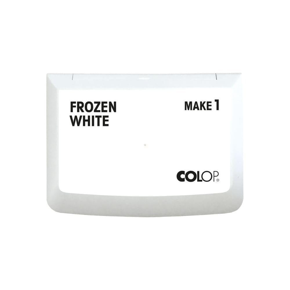 COLOP Stamp Pad Make 1 Frozen White 50 x 90 mm, Cushion for Traditional Hand Stamping