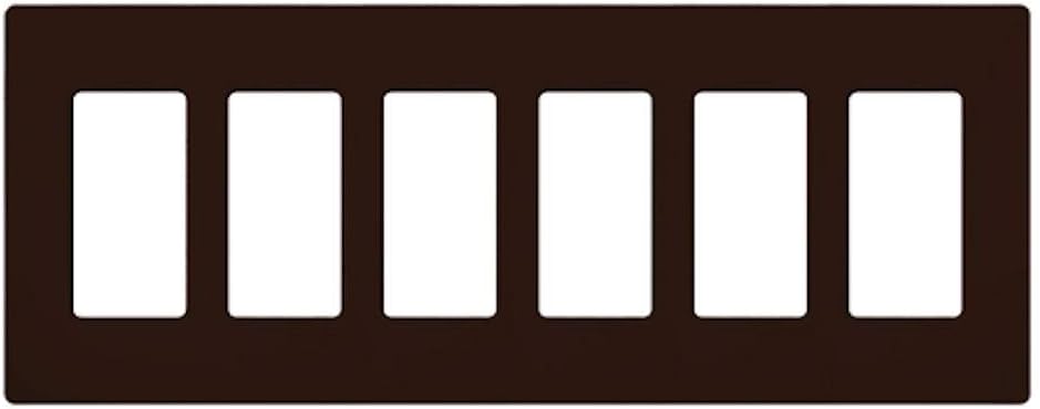 Lutron Claro Light Switch Cover Plate, 6 Gang Wallplate, for Decorator Light Switches, Rocker Light Switch Cover, Outlet Cover, Screwless Switch Plate Cover, Gloss, CW-6-WH, White